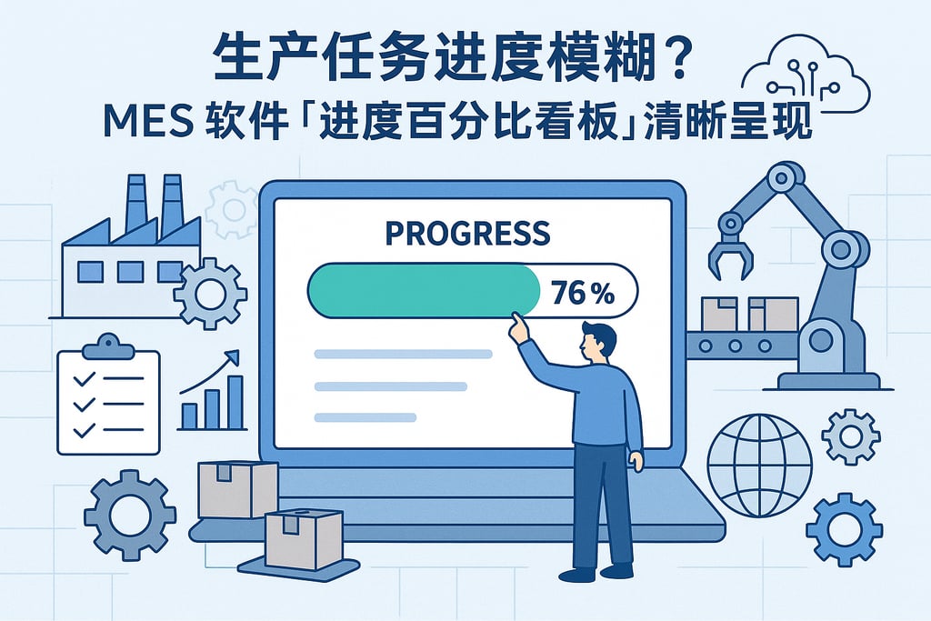 生产任务进度模糊？MES 软件「进度百分比看板」清晰呈现